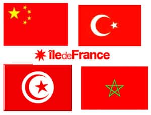 Au milieu des drapeaux chinois, tunisiens, turques et marocains ! Bingo !